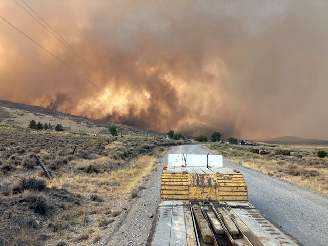Brattain Fire seen from Clover Flat Road