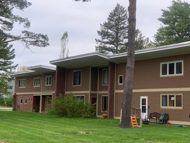 Dryden Terrace One of the many Dryden Terrace apartment buildings. The pitched roof, open to the north, was and is ideal for watching auroras.