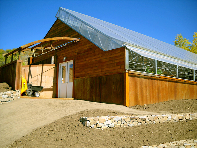A door to the greenhouse