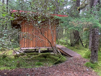 Outhouse Approach to the outhouse from my studio. It’s a F.O.R.T. (fort for the children, outhouse, retreat, and the Taj Mahal of outhouses)