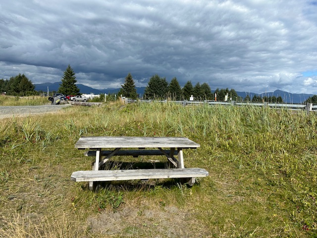 Picnic table where Capt. Tom and I sometimes sit.